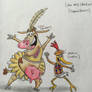 Cow and Chicken Marzapan Shepard Page Dancers