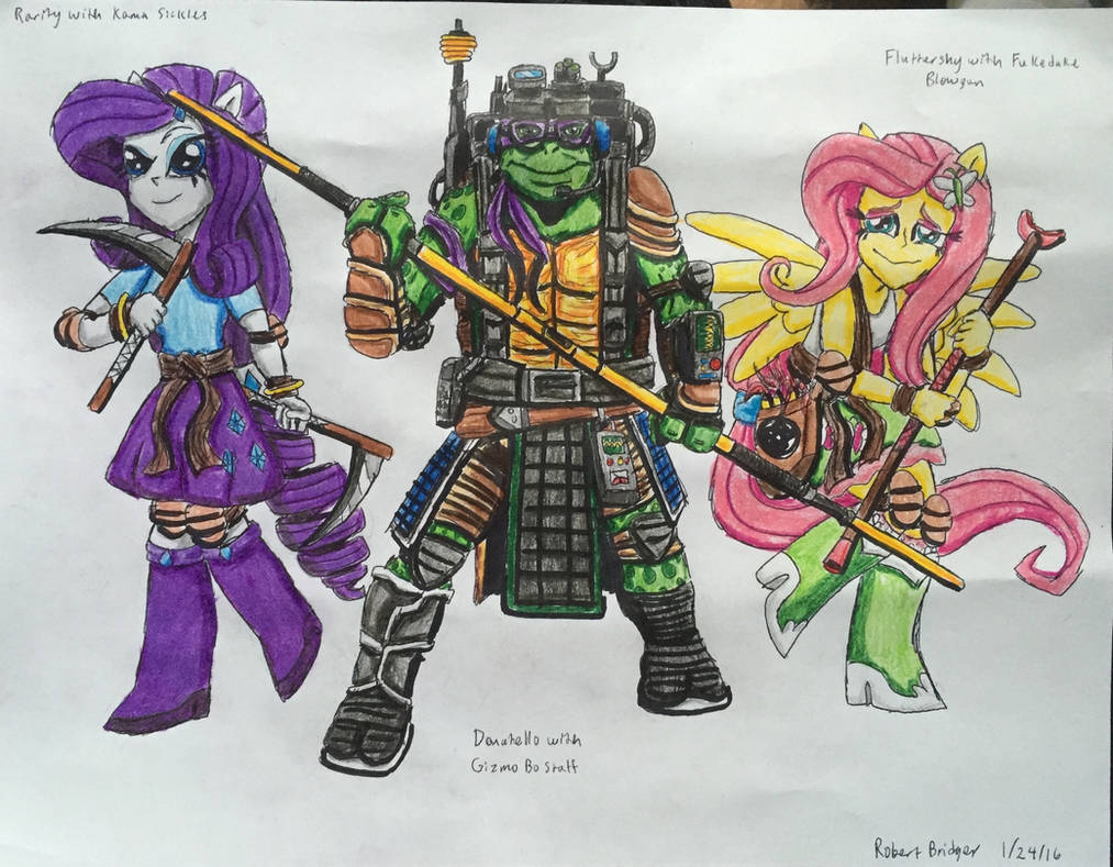 TMNT And MLPEG Fighting Stance 3 by BozzerKazooers on DeviantArt