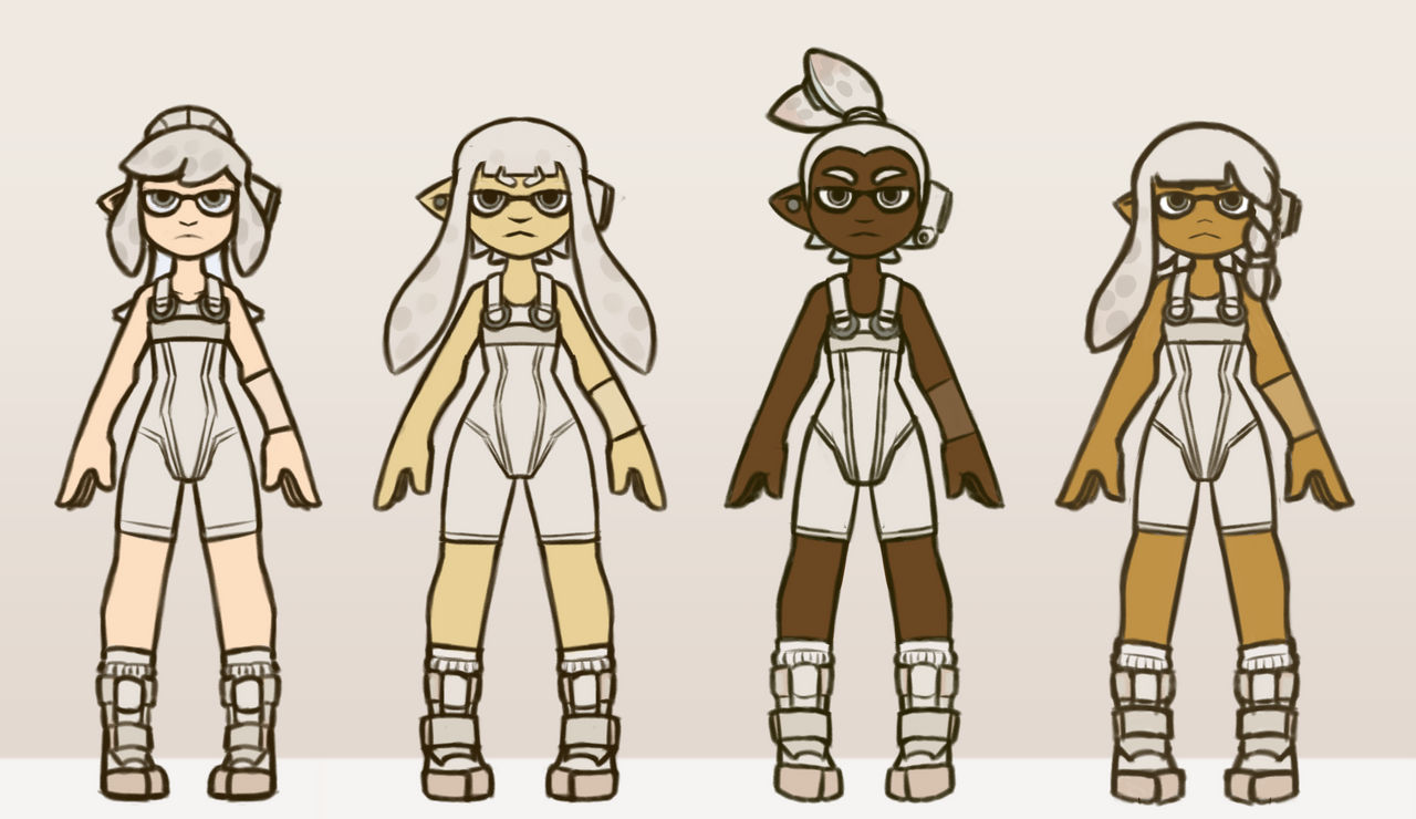 Grey Inkling Inkling Group Greyscaled by ChaosOverlordZ on DeviantArt