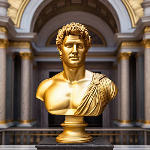 Golden bust of Ancient Roman gentleman