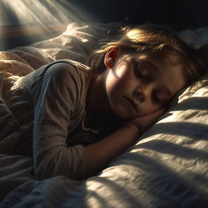 Sleeping girl in the early morning