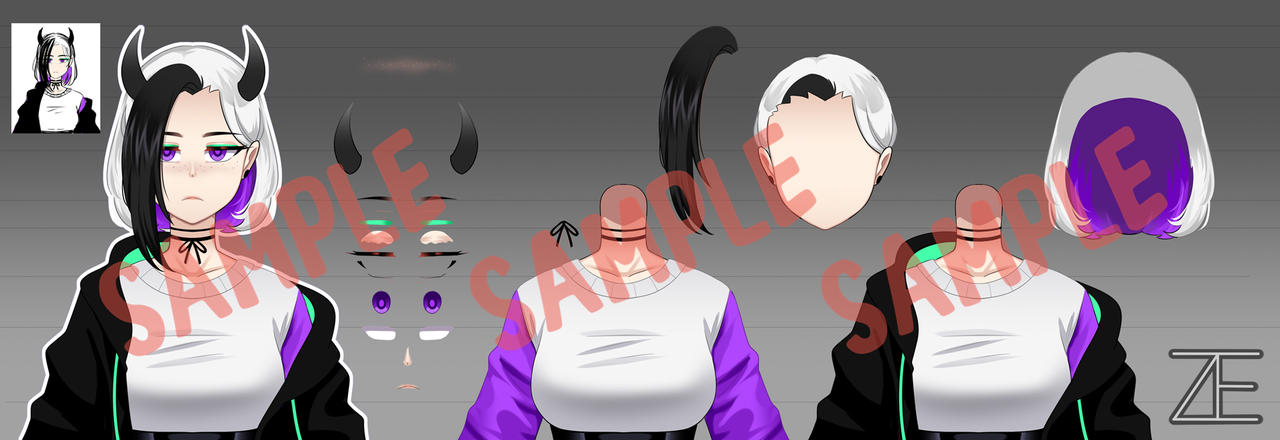 Vtuber Rigged Model Vtuber model (ready to be rigged) Sample by MisterZei on DeviantArt