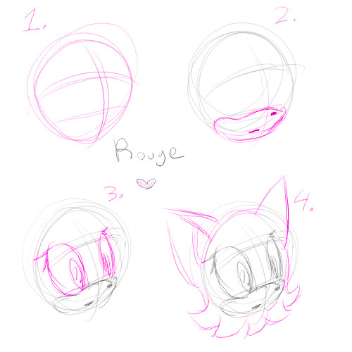 How to Draw Rouge's Head