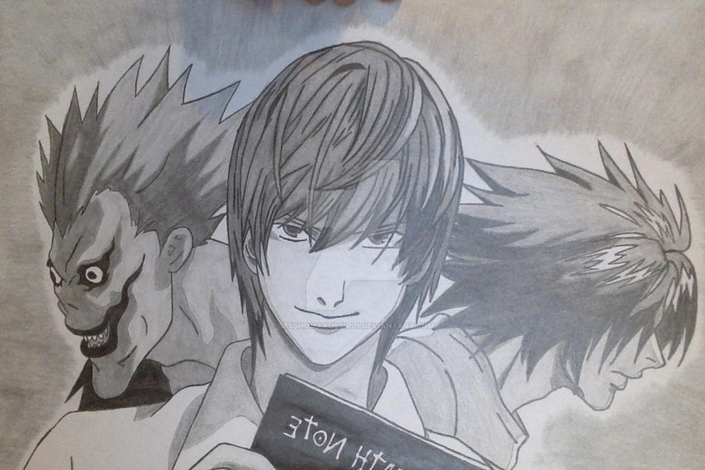 Drawing Death Note Face Death Note drawing by SesshomarusGirl1 on DeviantArt