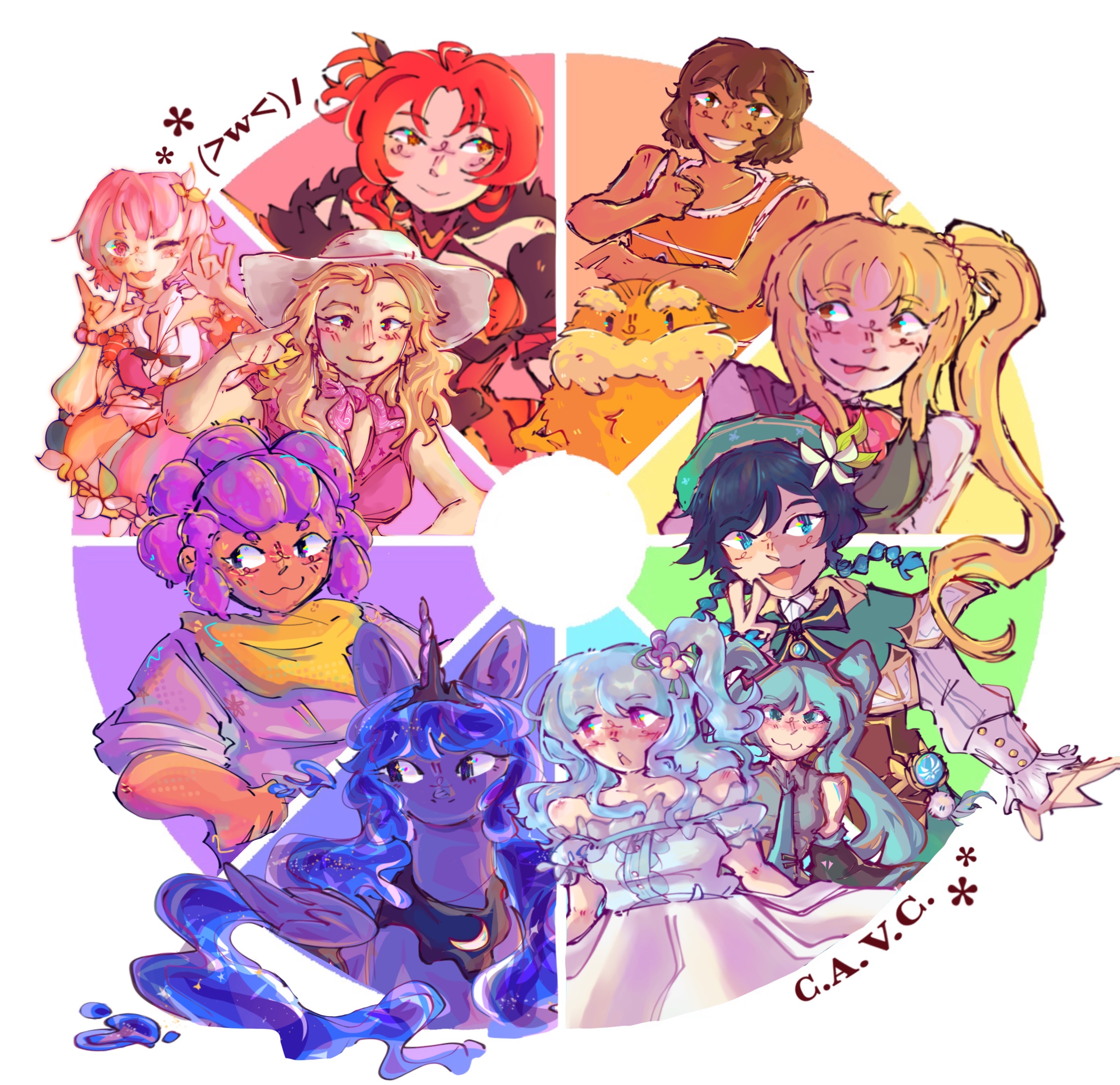 Color Wheel Characters Color Wheel Characters by HaloLightDA on DeviantArt