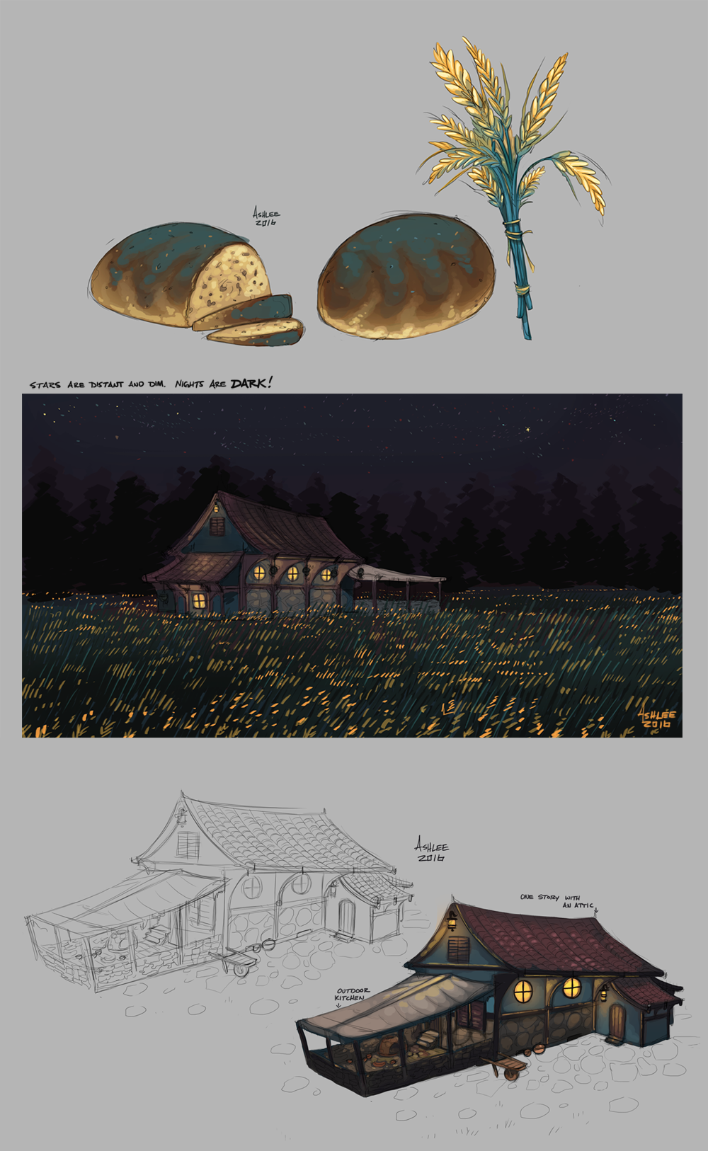 Blue wheat and Beel's house