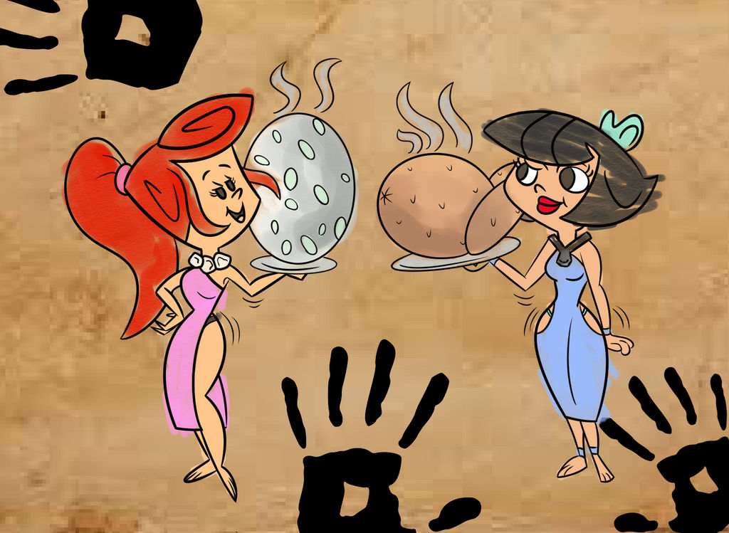 Wilma And Betty Cave Painting