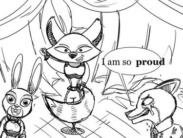 Celebration: Judy and Nick with Fox (SKETCH)