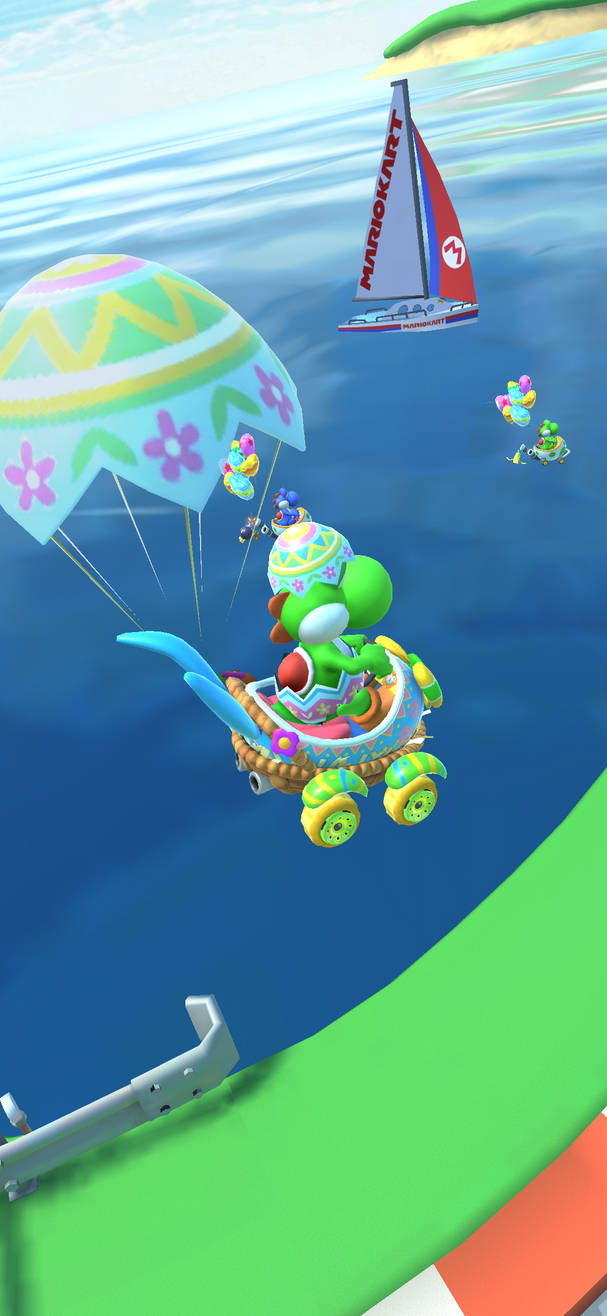 Yoshi (Egg Hunt) Racing in GCN Yoshi Circuit #3 by 8bitomatic on DeviantArt