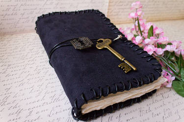 Black Suede Blank Book - Handmade