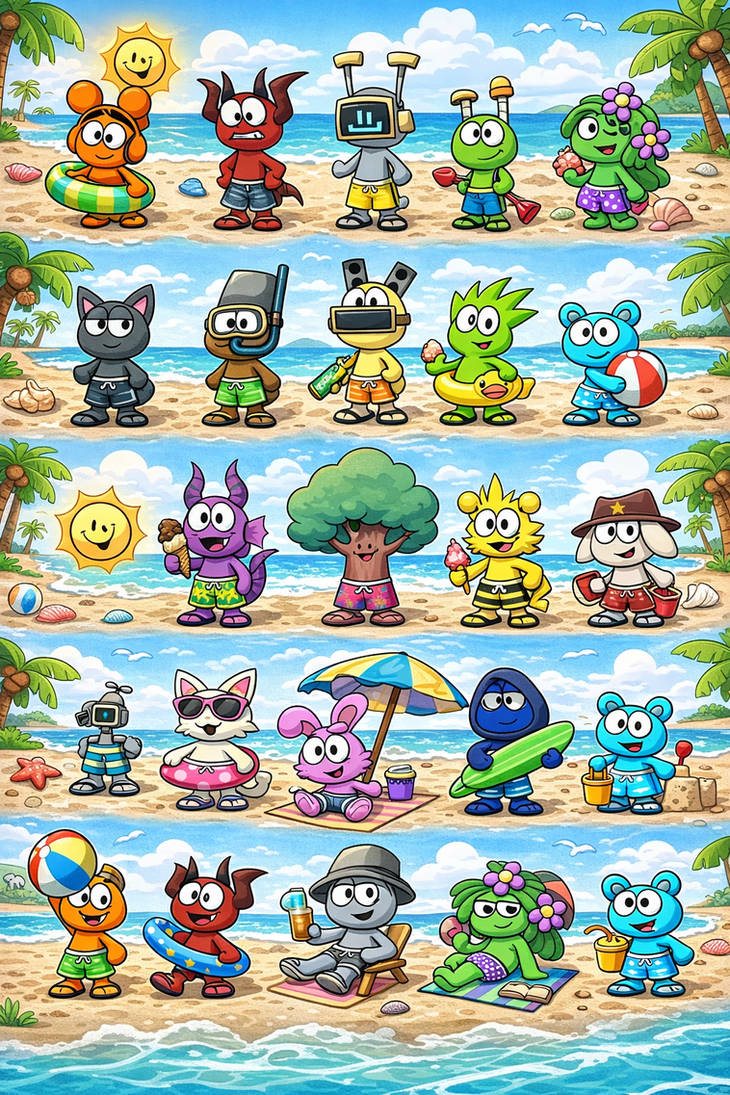 Sprunkesters Sprunksters Characters swimming short in beach by davey150 on DeviantArt