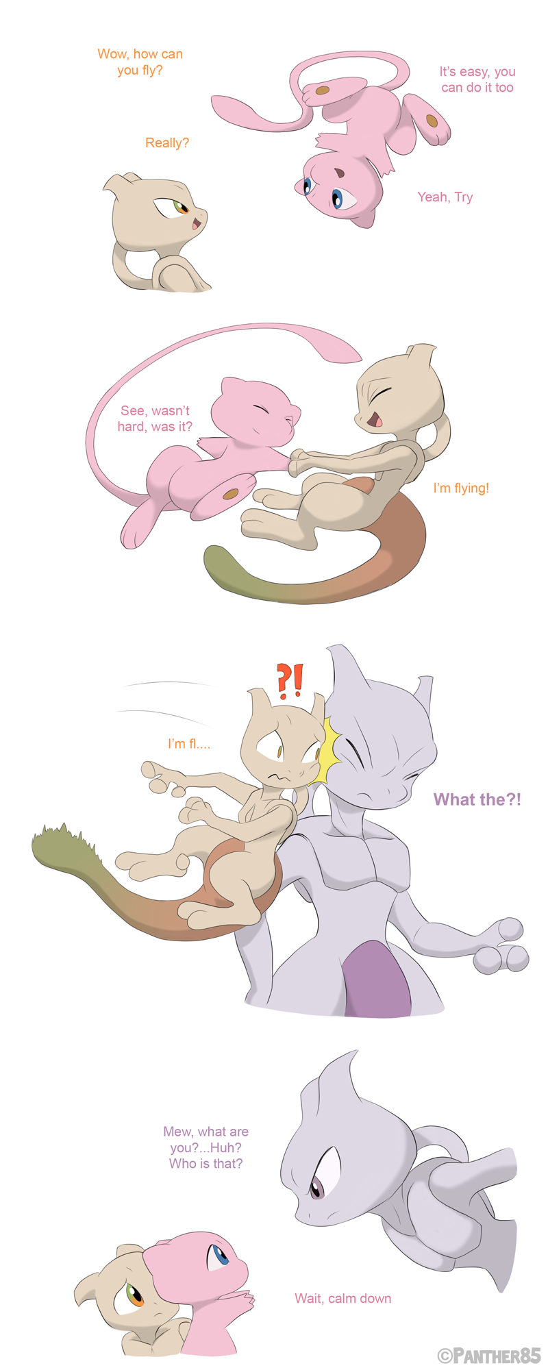 Mewtwo Vs. Mew by Tinuvion on DeviantArt