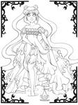 Princess serenity Line art by magicpotion