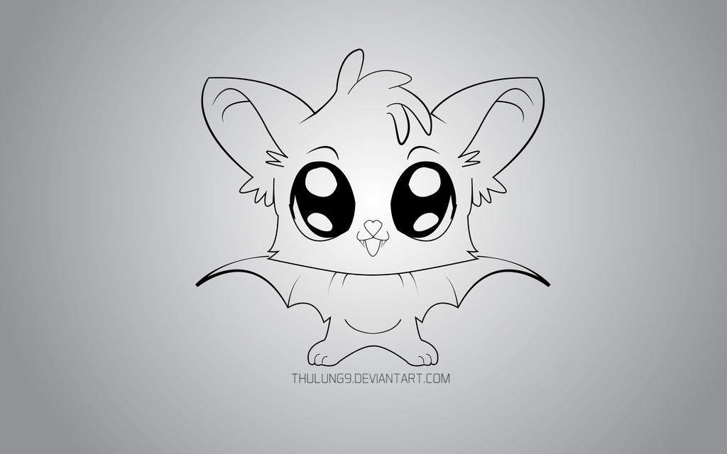Cute little bat Line-art by thulung9 on DeviantArt