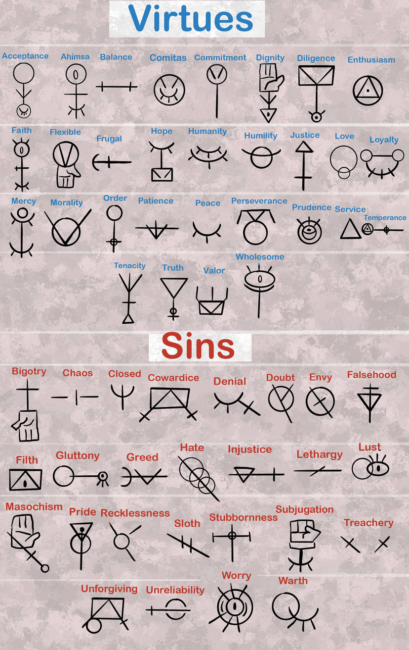 Virtues and Sins Symbols