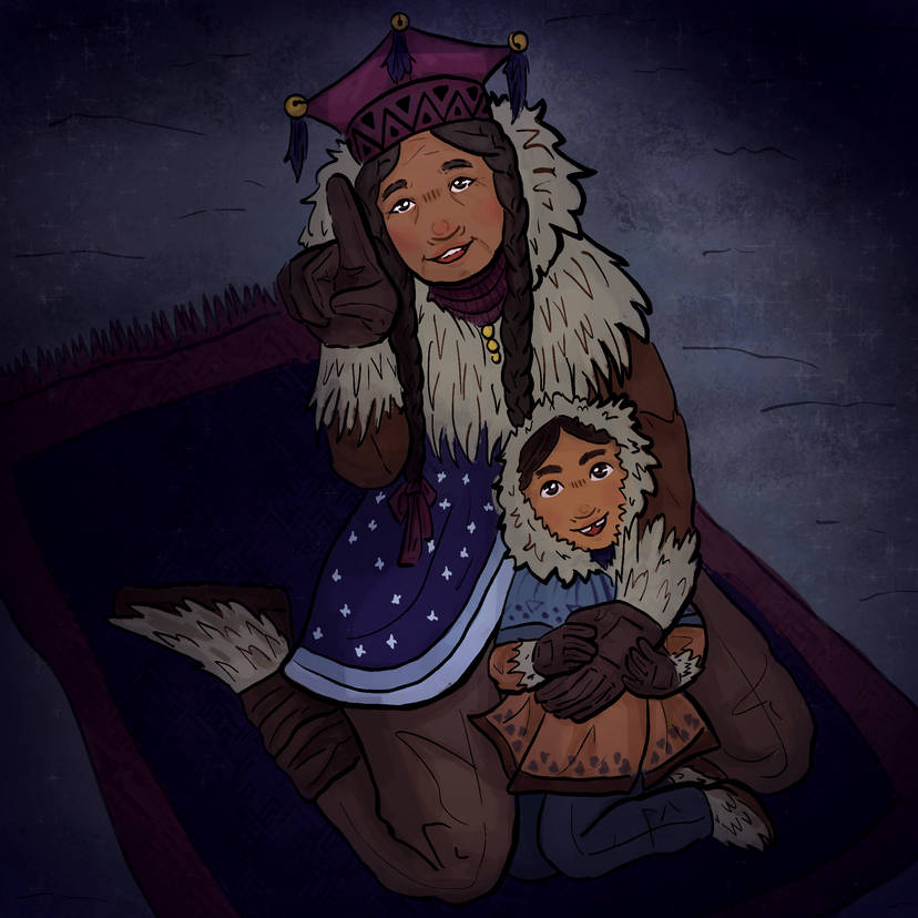 Grandma and Grandchild watching the stars.