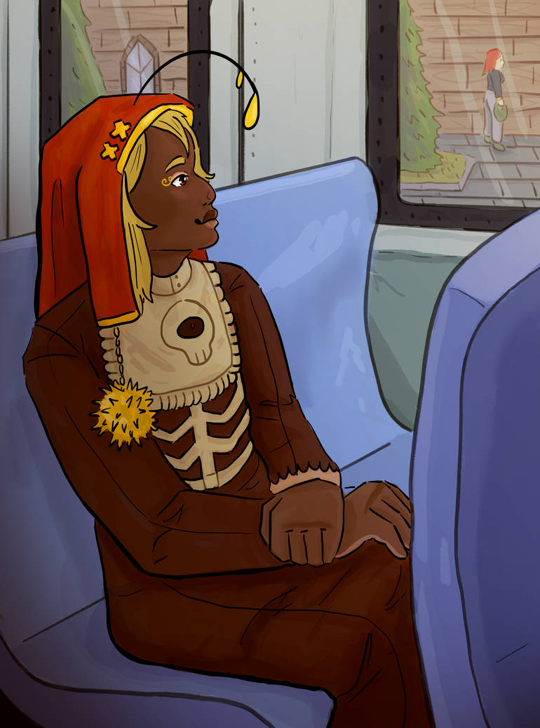 Church worker On the Train.