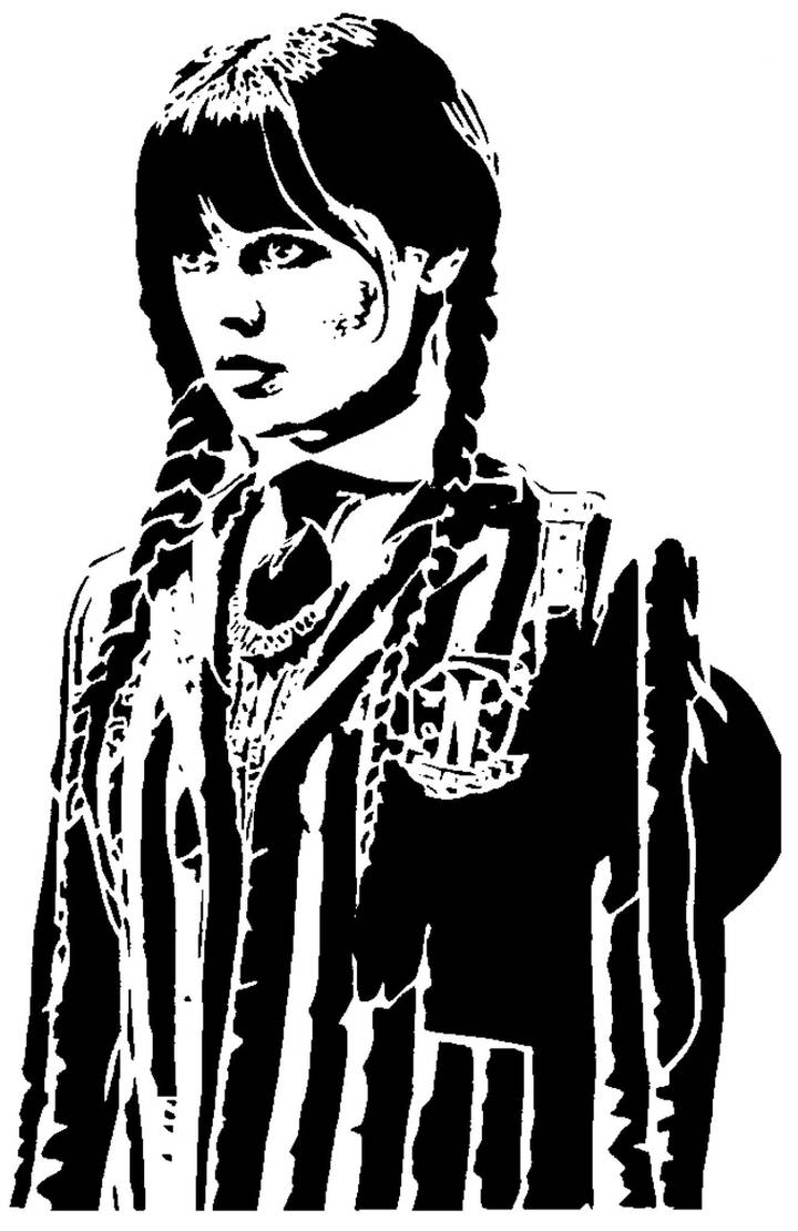 Wednesday Addams Stencil 2 By LongQuang On DeviantArt wednesday-addams-stencil-2-by-longquang-on-deviantart