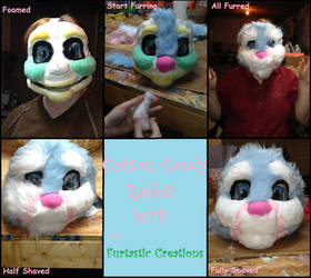 Cotton Candy Rabbit Head WIP