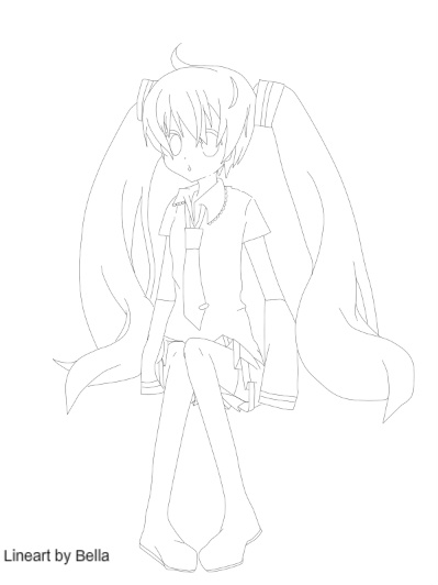 Miku Lineart by Otromeru