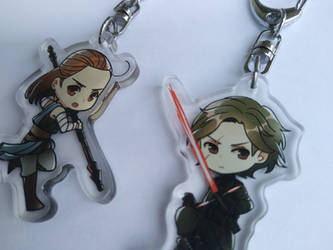 SALE: Rey and Kylo Ren (clear acrylic keychain)