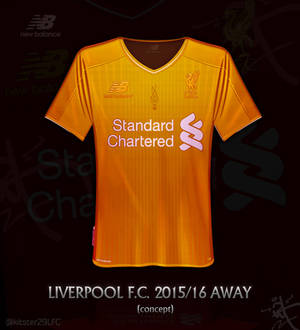 Liverpool gold Away shirt 2015/16