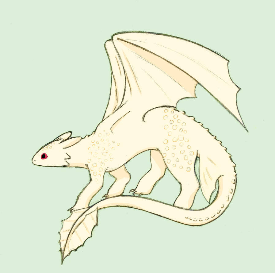 Albino Night Fury by kiwi-bat