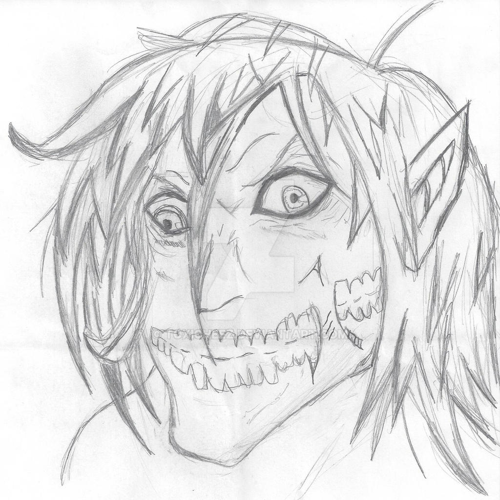 Attack on Titan Eren Jaeger Titan Form Drawing by Toxicheez on DeviantArt