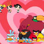 The Powerpuff Girls with The Angry Birds