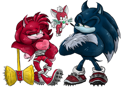 Roses for Rose] Sonic, Amy, Shadow and Silver by KatTheFalcon on
