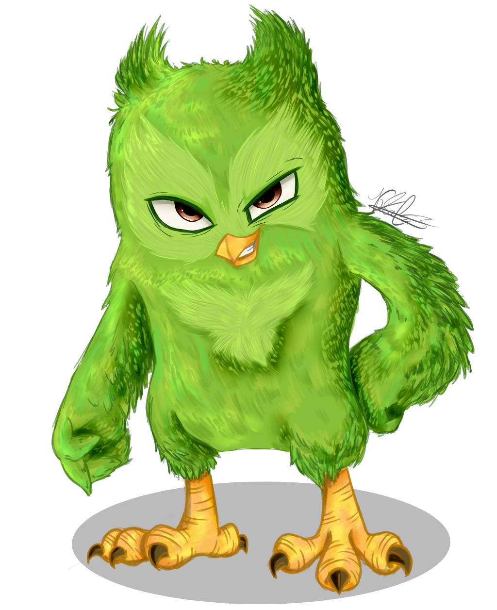 The Duolingo Bird (drawn in the AB movie style) by KatTheFalcon on
