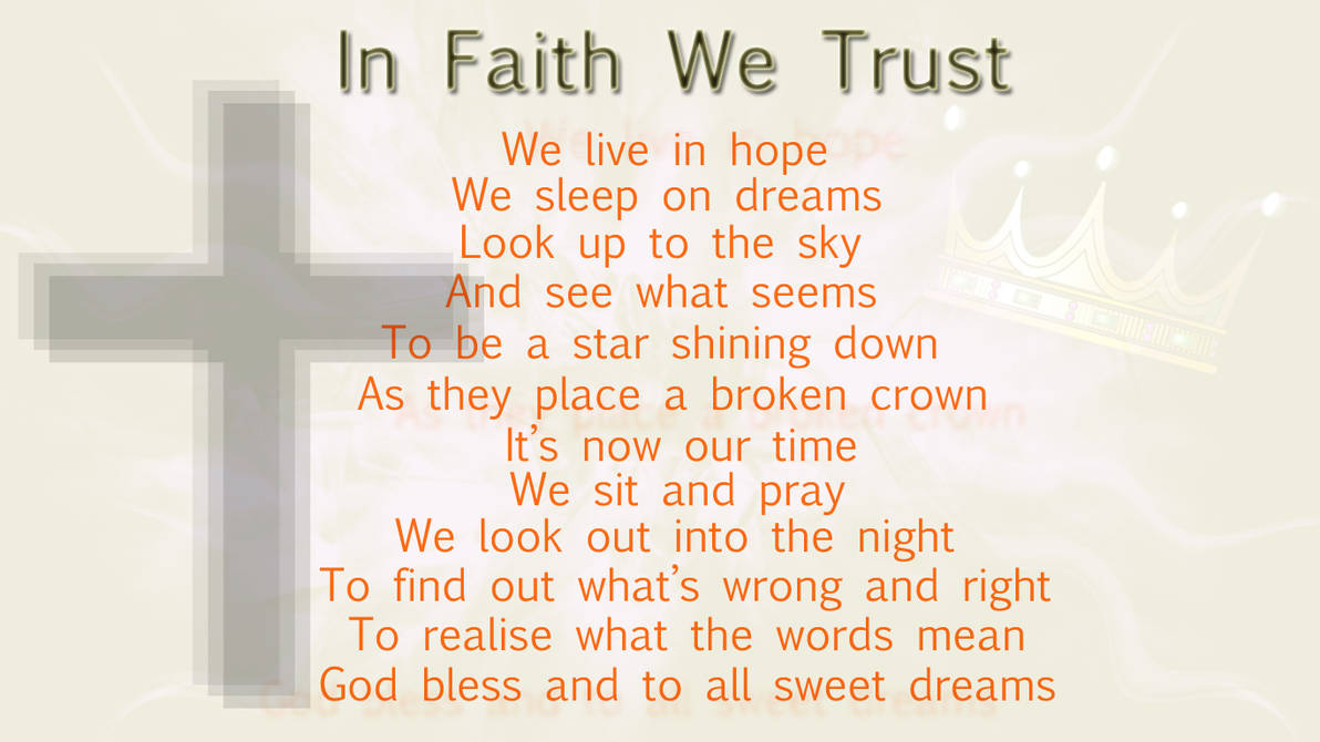 'In Faith We Trust' Poem by cozzie333
