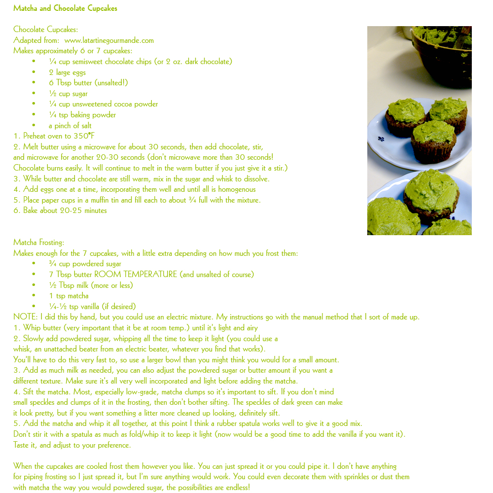 Matcha Choco Cupcakes Recipe