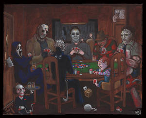 Horror Icons playing poker