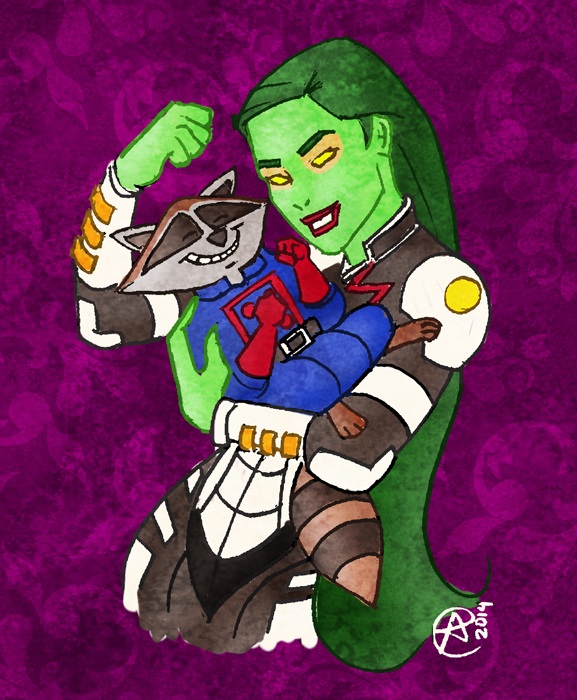 Rocket Raccoon and Gamora