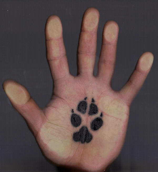 Coyote Paw print tattoo