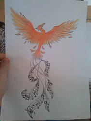 Musical Phoenix - Tattoo Design