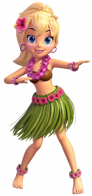 Polly In Her Hula Dancer Costume