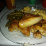 Baked Chicken, Mac And Cheese And Green Beans!