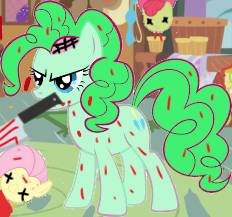 Zombie Pinkie Pie in Sugarcube Corner