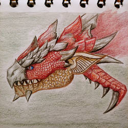 Rathalos in colored pencils