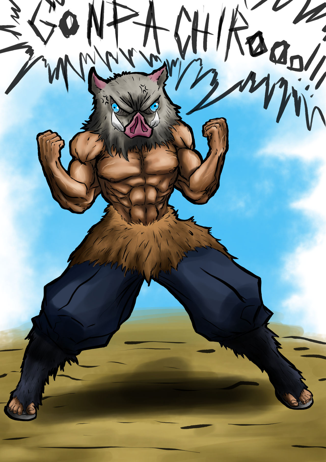 Inosuke Demonfall Inosuke Hashibira by Deathsdrawing on DeviantArt