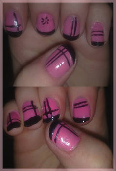 Pink-black nails