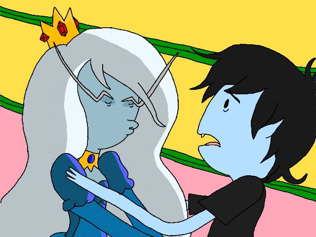 Ice Queen trying to kiss Marshall Lee