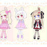 (1/4 open) bunny schoolgirl adoptables (set price)