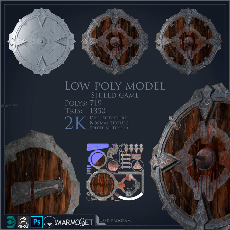 Low Poly Shield by SergeyLichtorovich on DeviantArt