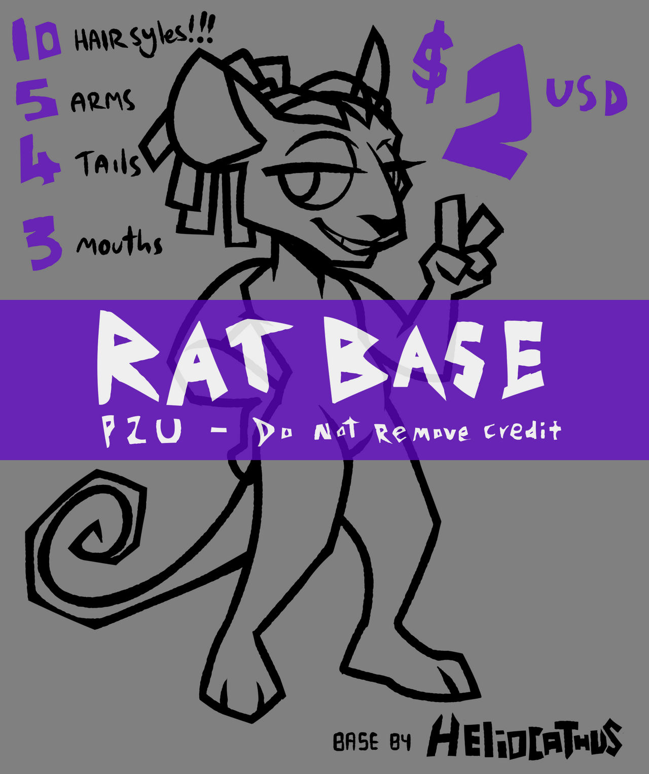 ANTHRO RAT BASE by HELIO by Heliodopts on DeviantArt