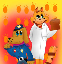 AT: A Police Dog and A Dr Cat