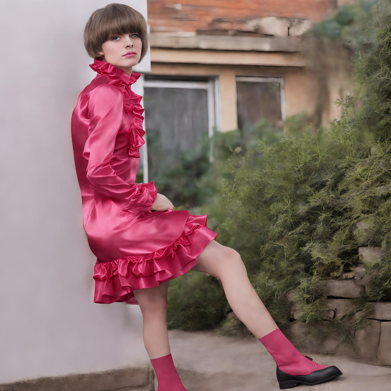 Teenage Sissyboy With Short Straight Hair In Satin by LolitaTurner on ...