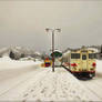 Tadami station in the snow